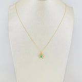 Set Venetian Chain + Emerald Butterfly Pendant 0.08pts / 1.35g / 15 3/4 in 18K Yellow Gold