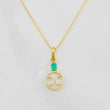 Set Venetian Chain + Tennis Ball Pendant Emerald 0.06pts / 1.45g / 15 3/4 in 18K Yellow Gold