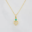 Set Cadena Veneciana + Dije Mariposa Esmeralda 0.06pts / 1.35g / 15 3/4 in Oro Amarillo 18K