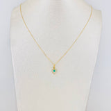 Venetian Chain Set + Diamond Emerald Pendant 0.06pts / 1.3g / 15 3/4 in 18K Yellow Gold
