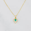Venetian Chain Set + Diamond Emerald Pendant 0.06pts / 1.3g / 15 3/4 in 18K Yellow Gold