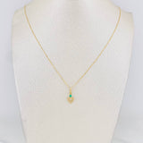 Set Cadena Veneciana + Dije Mariposa Esmeralda 0.06pts / 1.35g / 15 3/4 in Oro Amarillo 18K
