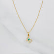 Venetian Chain Set + Emerald Bow Pendant 0.02pts / 1.45g / 15 3/4 in 18K Yellow Gold
