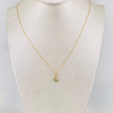 Venetian Chain Set + Emerald Bow Pendant 0.02pts / 1.45g / 15 3/4 in 18K Yellow Gold