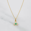 Venetian Chain Set + Emerald Flower Pendant 0.06pts / 1.35g / 15 3/4 in 18K Yellow Gold