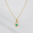 Venetian Chain Set + Emerald Tear Pendant 0.07pts / 1.4g / 15 3/4 in 18K Yellow Gold
