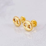 GC Stud Earrings 0.5g / in / 4.6mm Yellow Gold 18K