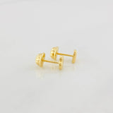 Stud Earrings Heart 0.5g / in / 5mm Yellow Gold 18K