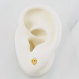 Stud Earrings Heart Silhouette 0.55g / in / 5mm Yellow Gold 18K