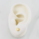 Stud Earrings Bordered Heart 0.5g / in / 5mm Yellow Gold 18K