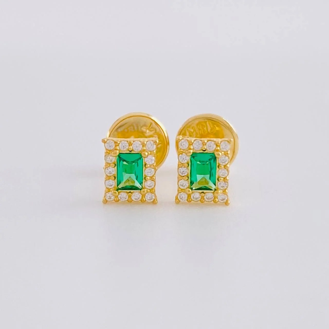 Square Halo Stud Earrings 0.7g / in / 5.3mm Yellow Gold 18K