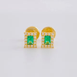 Square Halo Stud Earrings 0.7g / in / 5.3mm Yellow Gold 18K