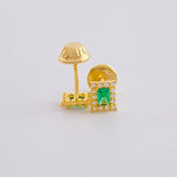 Square Halo Stud Earrings 0.7g / in / 5.3mm Yellow Gold 18K