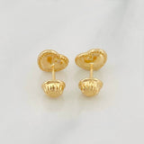 Stud Earrings Bordered Heart 0.7g / in / 7.5mm Yellow Gold 18K