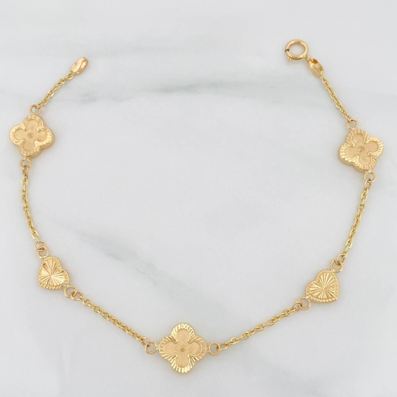 Classic Link Bracelet Clover 3.15g / 7 1/2 in / 1.65mm Yellow Gold 18K