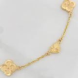 Classic Link Bracelet Clover 3.15g / 7 1/2 in / 1.65mm Yellow Gold 18K