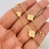 Classic Link Bracelet Clover 3.15g / 7 1/2 in / 1.65mm Yellow Gold 18K