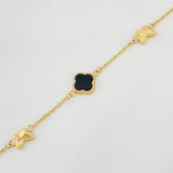 Pulso Aro Seguido Trebol 3.45g / 7 in / 1.66mm Oro Amarillo 18K