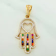 Pendant Hamsa Hand 4.4 g / 1 1/2 in Two Yellow White Gold 18K