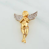 Pendant Guardian Angel 4.5 g / 1 1/4 in Two Golds Yellow White 18K