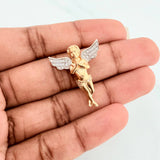 Pendant Guardian Angel 4.5 g / 1 1/4 in Two Golds Yellow White 18K