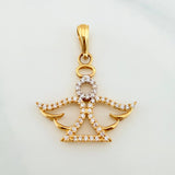 Pendant Angel 2.1 g / 1 1/4 in Two Golds Yellow White 18K
