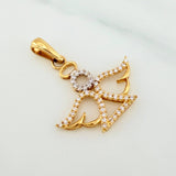 Pendant Angel 2.1 g / 1 1/4 in Two Golds Yellow White 18K