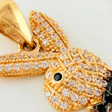Pendant Rabbit 2.1 g / 3/4 in Two Golds Black Yellow 18K