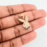 Pendant Rabbit 2.1 g / 3/4 in Two Golds Black Yellow 18K