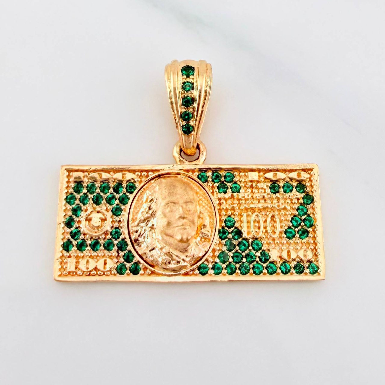 Pendant Dollar Bill 3.45 g / 1 in Yellow Gold 18K