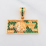 Pendant Dollar Bill 3.45 g / 1 in Yellow Gold 18K