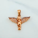 Pendant Guardian Angel 2.75 g / 1 in Two Golds White Rose 18K