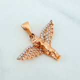 Pendant Guardian Angel 2.75 g / 1 in Two Golds White Rose 18K
