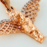 Pendant Guardian Angel 2.75 g / 1 in Two Golds White Rose 18K