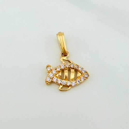 Dije  Esqueleto Pez 1.05 g / 3/4 in Oro Amarillo 18K