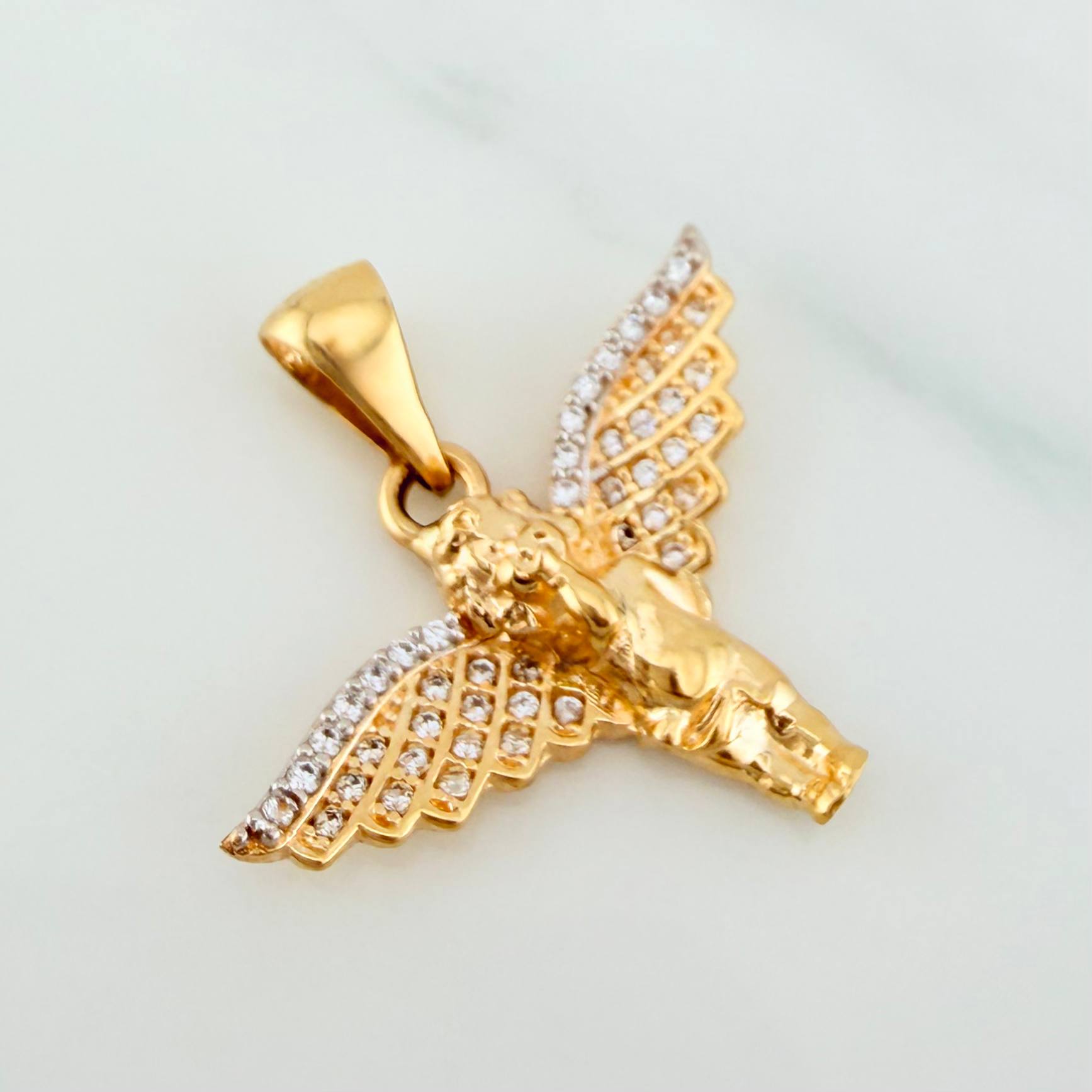 Pendant Guardian Angel 2.8 g / 1 in Two-Tone Yellow White Gold 18K