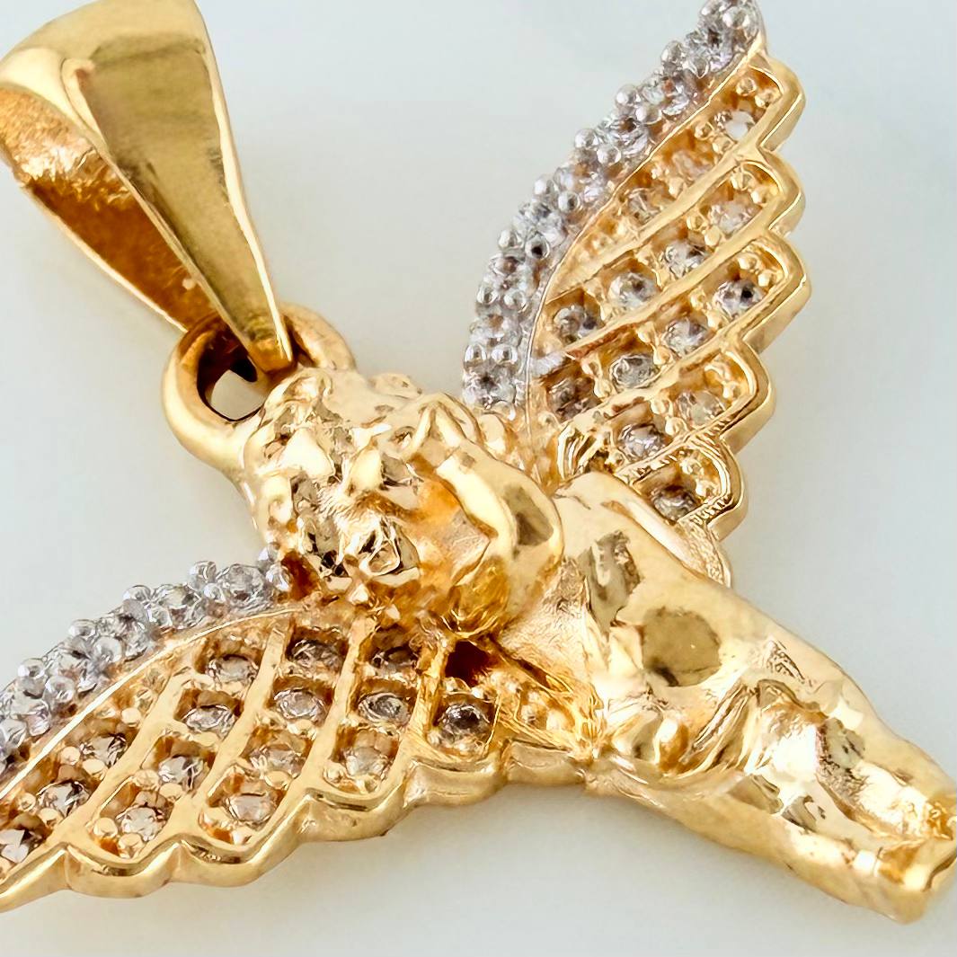 Pendant Guardian Angel 2.8 g / 1 in Two-Tone Yellow White Gold 18K