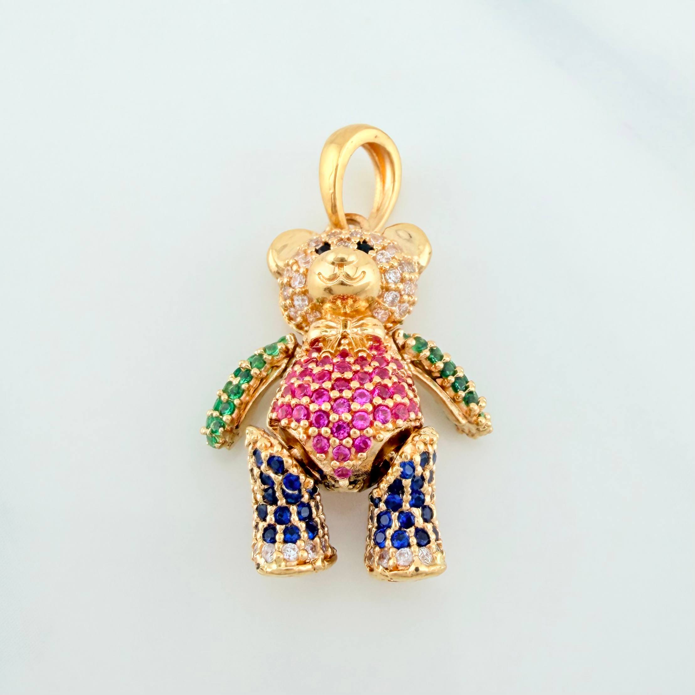 Articulated Bear Pendant 5.6 g / 1 1/4 in 18K Yellow Gold