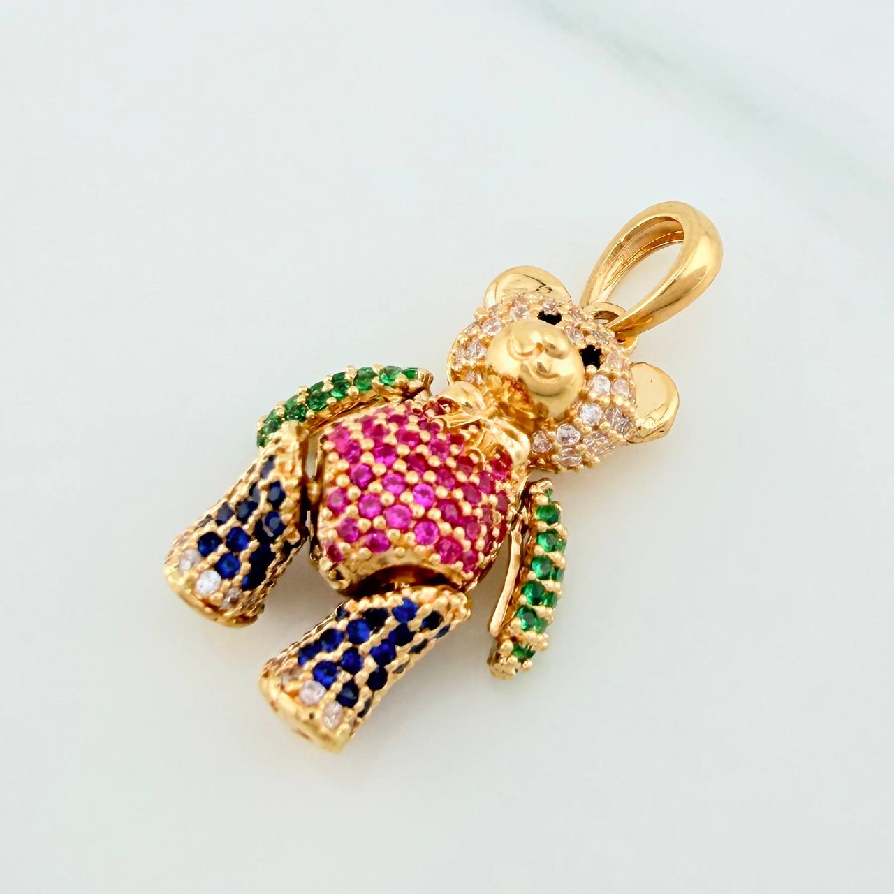 Articulated Bear Pendant 5.6 g / 1 1/4 in 18K Yellow Gold