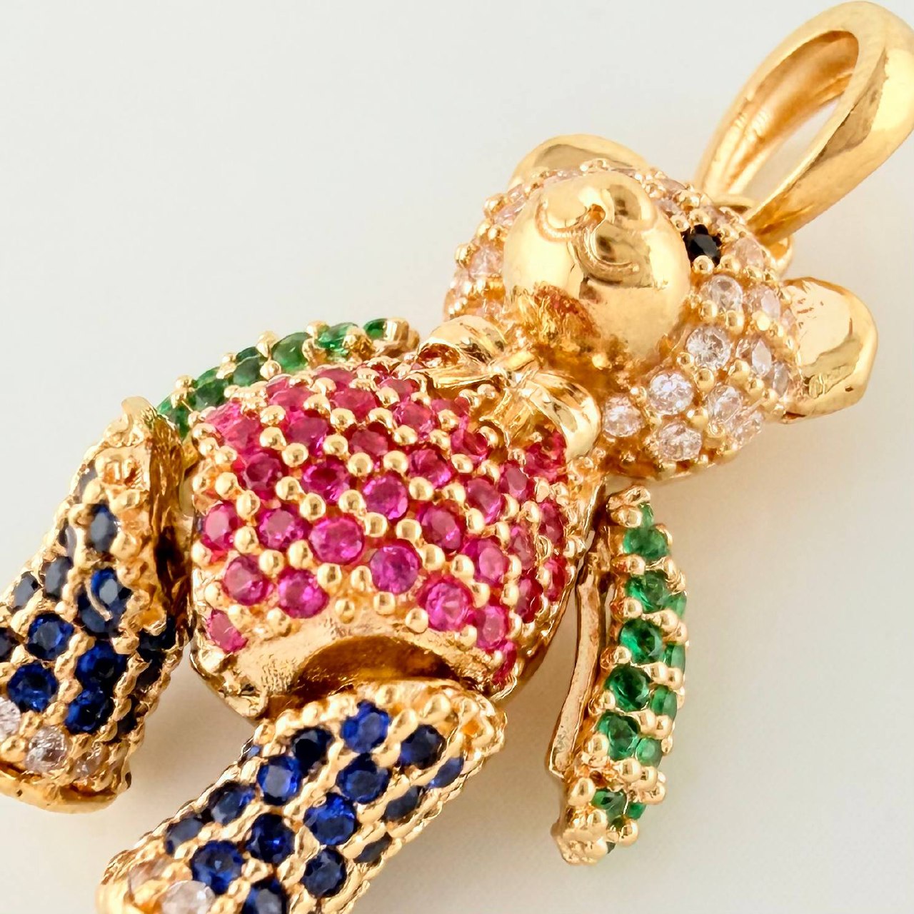 Articulated Bear Pendant 5.6 g / 1 1/4 in 18K Yellow Gold