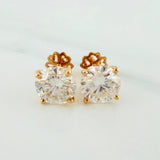 Solitaire Stud Earrings 3.2 g / in / 8 mm Yellow Gold 18K