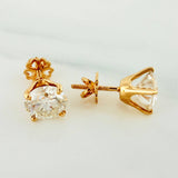 Solitaire Stud Earrings 3.2 g / in / 8 mm Yellow Gold 18K