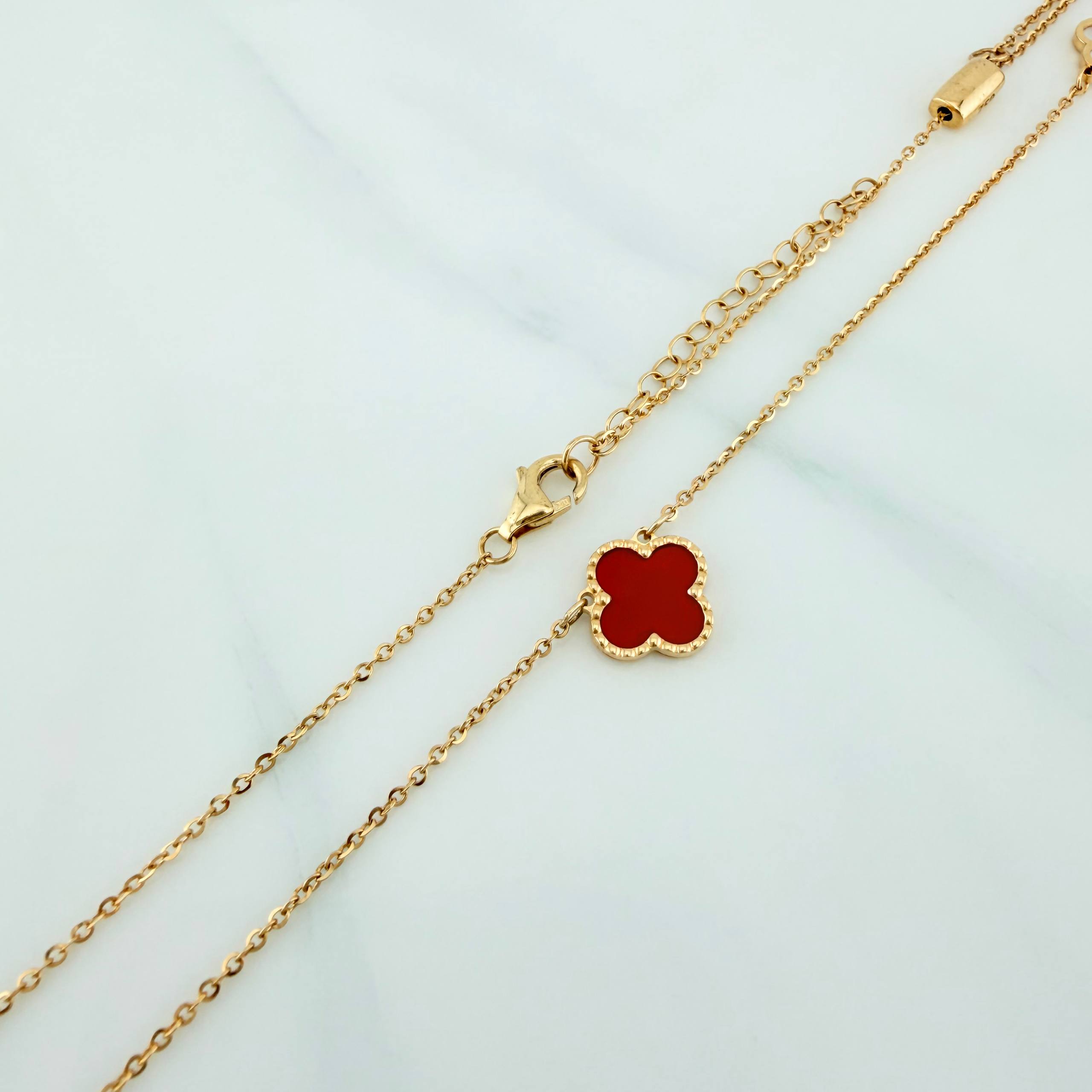 Cadena Trebol Aro Seguido 4.25 g / 17 3/4 in / 0.6 mm Oro Amarillo 18K