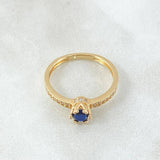 Crowned Solitaire Ring 2.15gr / Size 8 1/2 / 18K Gold