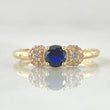 Solitaire Ring with Side Snowflakes 1.5gr / Size 4 1/2 / 18K Gold