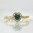 Solitaire Ring Halo Heart 1.85gr / Size 7 3/4 / 18K Gold *