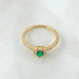 Solitaire Ring Halo Heart 1.55gr / Size 4 1/2 / 18K Gold