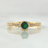Crowned Solitaire Ring 1.85gr / Size 5 1/4 / 18K Gold ©