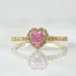 Solitaire Heart Halo Ring 1.7gr / Size 5 1/4 / 18K Gold