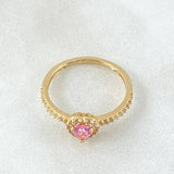 Solitaire Heart Halo Ring 1.7gr / Size 5 1/4 / 18K Gold